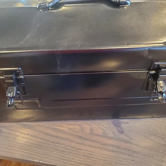Sleek Black Metal Toolbox